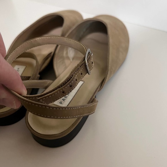 Paradox Ankle Wrap Leather Mules in Sand Size 10B - Picture 8 of 13